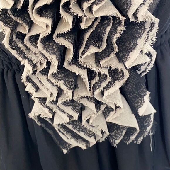 Robert Rodriguez Chiffon Ruffle Halter Lace Blouse - Picture 10 of 14